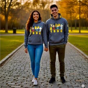 Nickelodeon Gray Fleece Lined Graphic Hoodie (Pre-Owned)